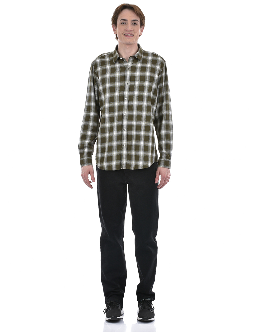 Numero Uno Men Checkered Green Shirt